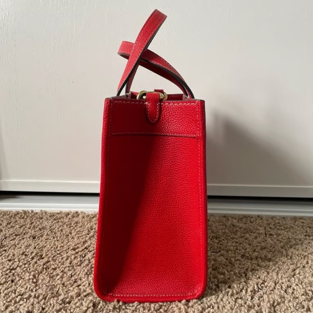 Coach Brown Leather Interior Patch with Yellow St… - image 2